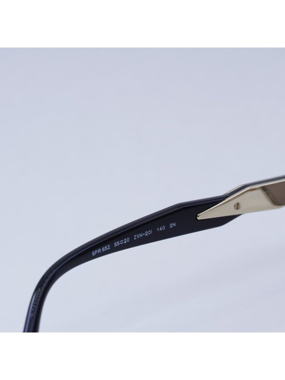 Prada PR65ZS ZVN20I Sunglasses Pale Gold Oval Frame, Light Purple Brown Lenses - Picture 7 of 12